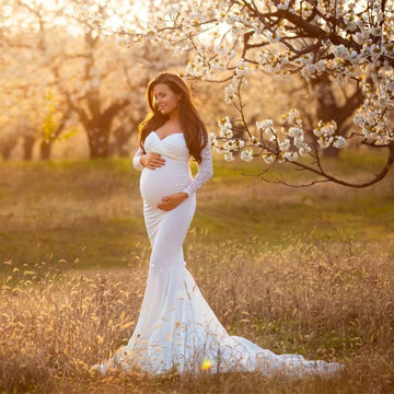 MQTIME  -  Sexy Lace Maternity Dresses For Baby Showers Photo Shoot Long Fancy Pregnancy Maxi Gown Elegence Pregnant Women Photography Prop